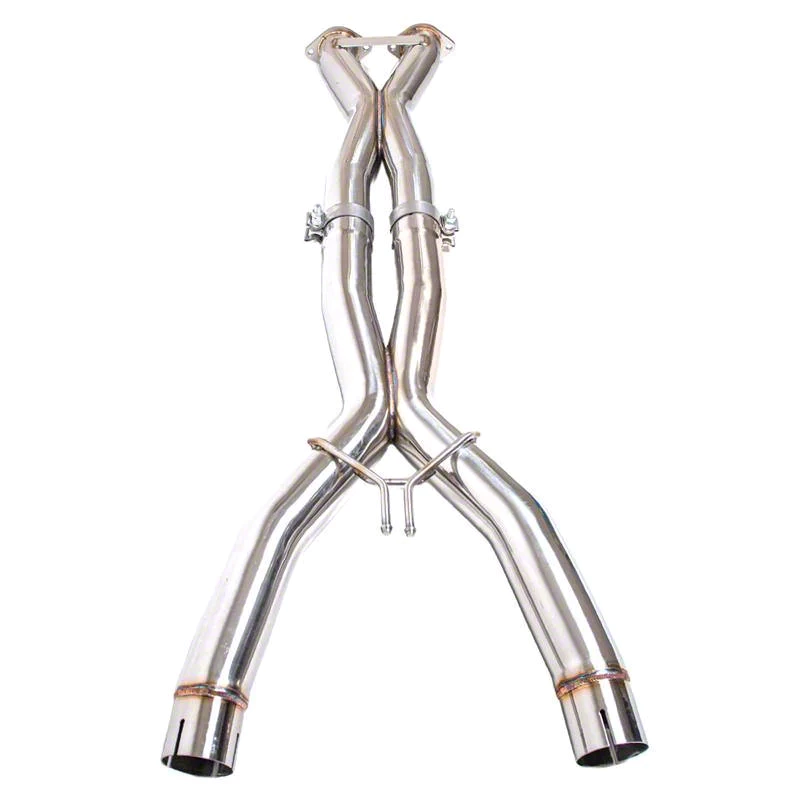 3-Inch Performance X-Pipe Kit; Brushed Silver (23-26 Corvette C8 Z06)