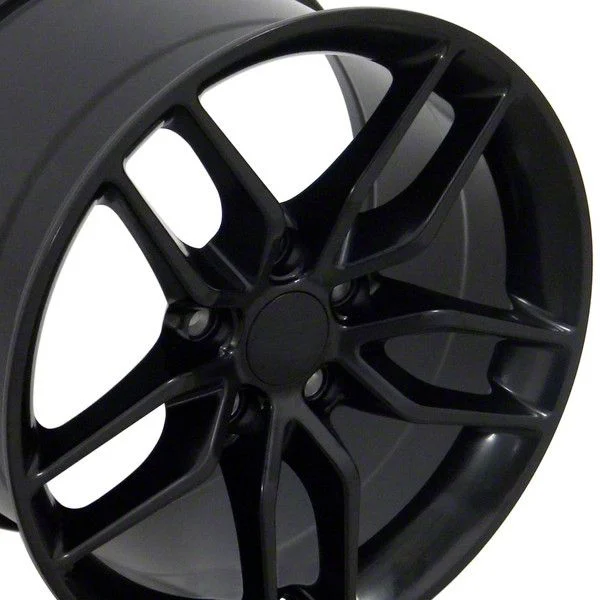 C7 Stingray Style Satin Black Wheel; Rear Only; 19x10; 79mm Offset (05-13 Corvette C6, Excluding Grand Sport, Z06 & ZR1)