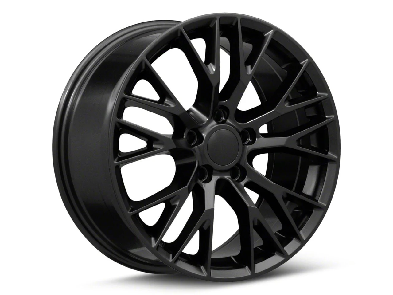 C7 Z06 Style Satin Black Wheel; Rear Only; 19x10; 79mm Offset (05-13 Corvette C6, Excluding Grand Sport, Z06 & ZR1)