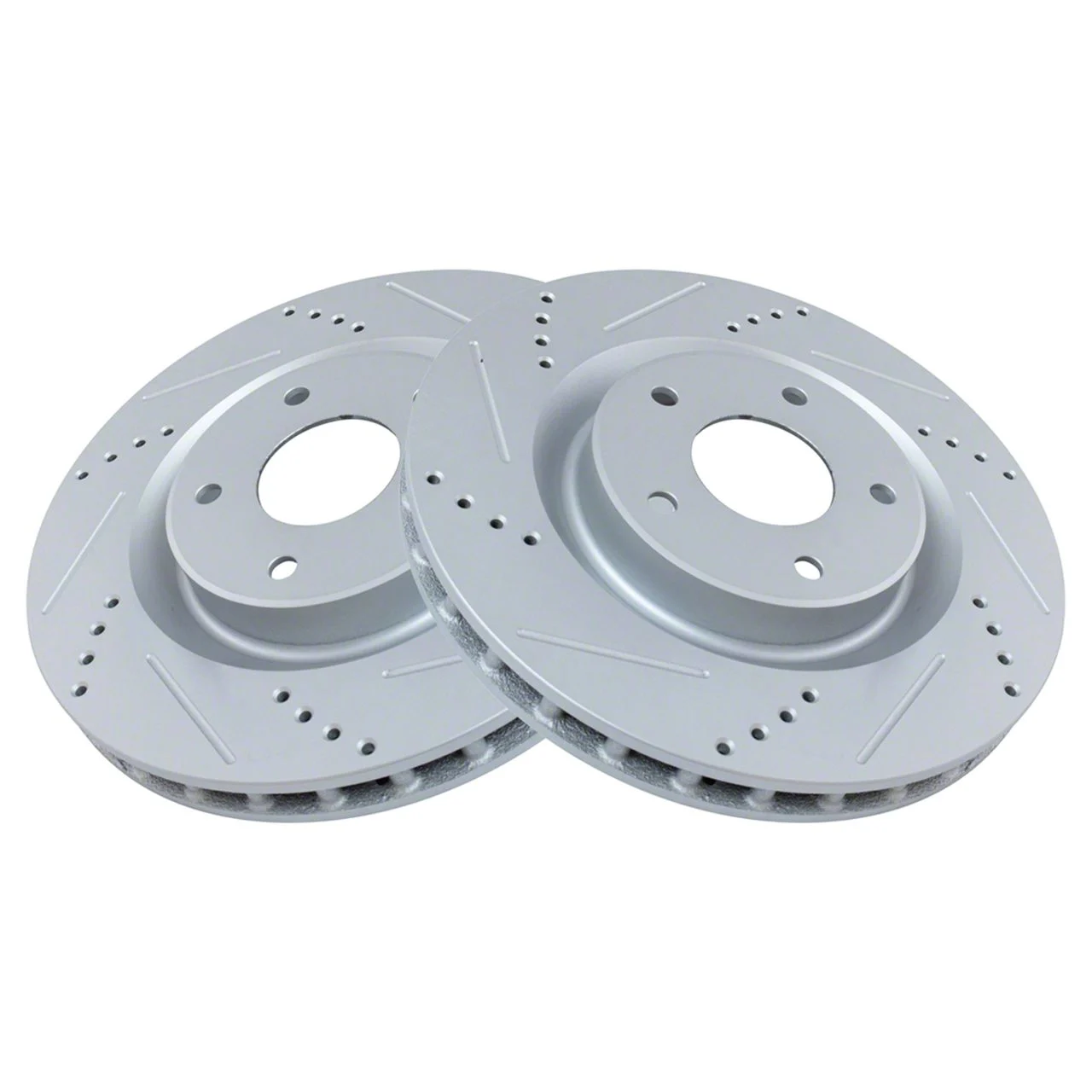 Drilled and Slotted Rotors; Front Pair (05-13 Corvette C6 Base w/ Standard Brake Package)