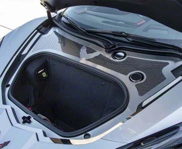 Front Wiper Cowl with Polished Perforated Insert; Brushed Stainless Steel (20-26 Corvette C8)