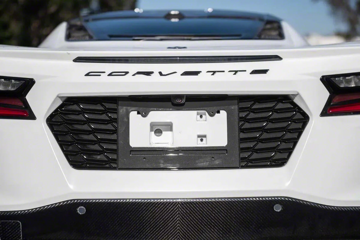 License Plate Frame Backing; Carbon Flash Metallic (20-26 Corvette C8 Stingray)