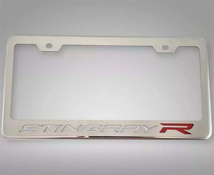 License Plate Frame with Stingray R Lettering (20-26 Corvette C8)