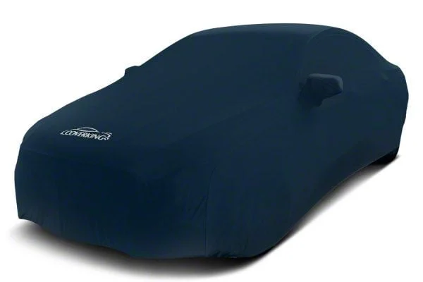 Coverking Satin Stretch Indoor Car Cover with Pocket for Rod-Style Roof Antenna; Dark Blue (08-10 Charger w/o Rear Spoiler)