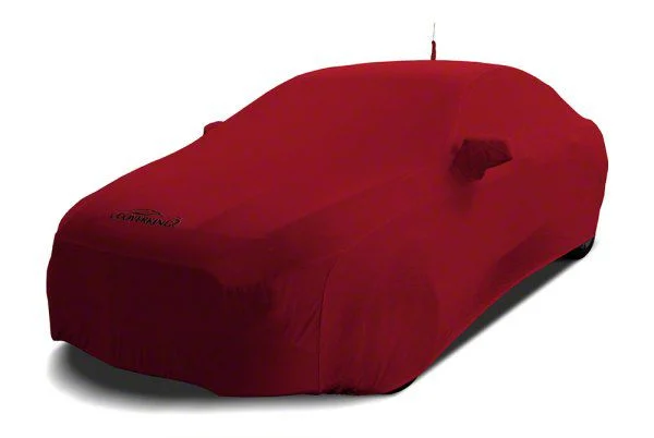 Coverking Satin Stretch Indoor Car Cover with Pocket for Rod-Style Roof Antenna; Pure Red (08-10 Charger w/o Rear Spoiler)
