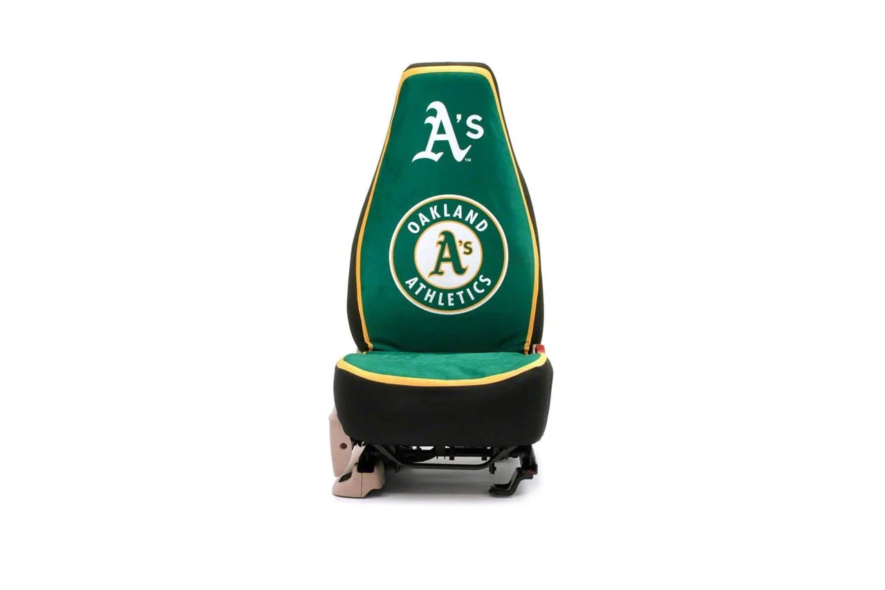 Coverking Universal Ultisuede Seat Cover with Oakland Athletics Logo (Universal; Some Adaptation May Be Required)
