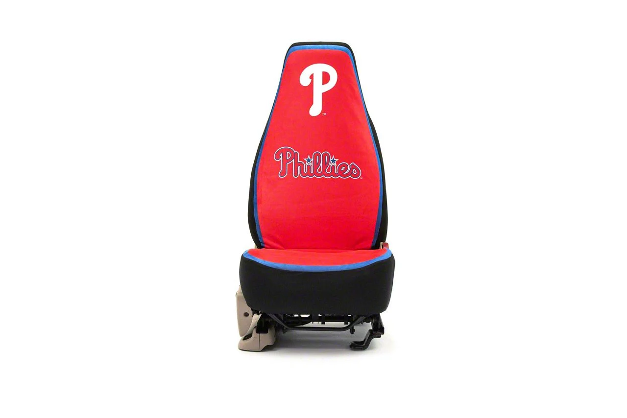 Coverking Universal Ultisuede Seat Cover with Philadelphia Phillies Logo (Universal; Some Adaptation May Be Required)
