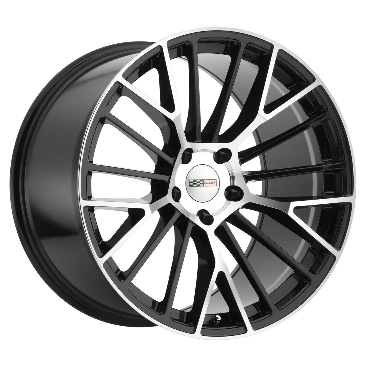 Cray Astoria Gloss Black with Mirror Cut Face Wheel; 19x12; 41mm Offset (06-13 Corvette C6 Grand Sport, Z06)