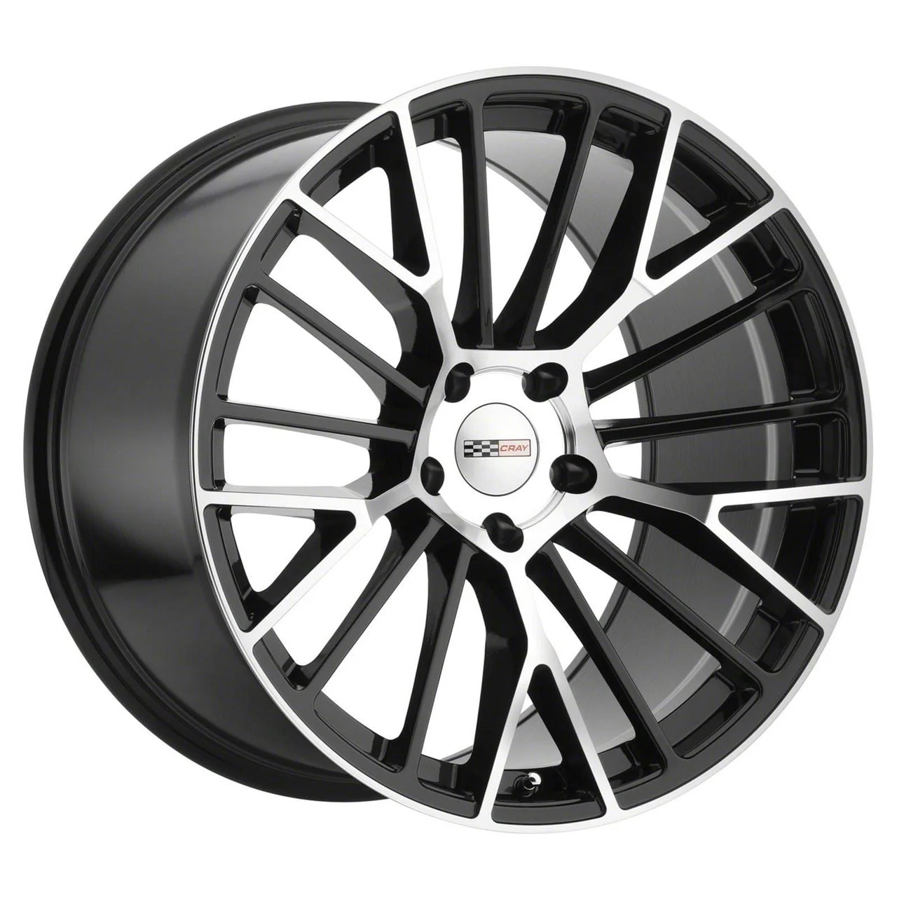Cray Astoria Gloss Black with Mirror Cut Face Wheel; 19x9; 50mm Offset (14-19 Corvette C7 Grand Sport, Stingray)