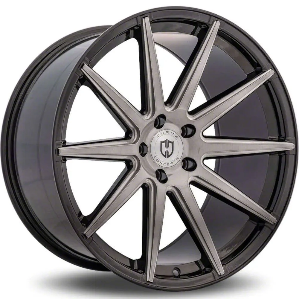 Curva Concepts C49 Gloss Black Brushed Wheel; 20x9; 35mm Offset (16-24 Camaro LS, LT)