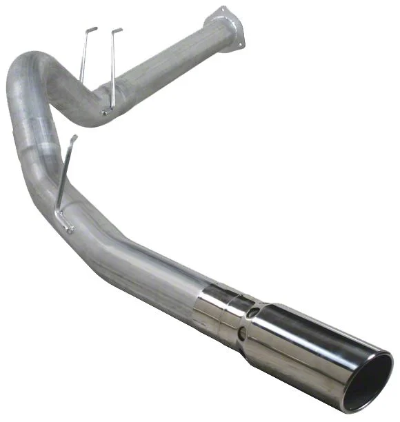 4-Inch Aluminized Steel DPF-Back Single Exhaust System with Polished Tip; Side Exit (11-14 6.7L Powerstroke F-350 Super Duty)