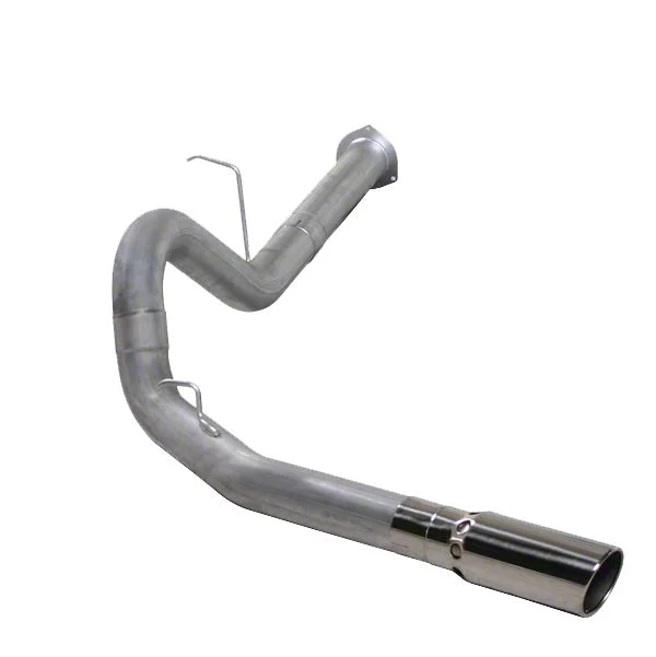 4-Inch Aluminized Steel DPF-Back Single Exhaust System with Polished Tip; Side Exit (07-10 6.6L Duramax Sierra 3500 HD)