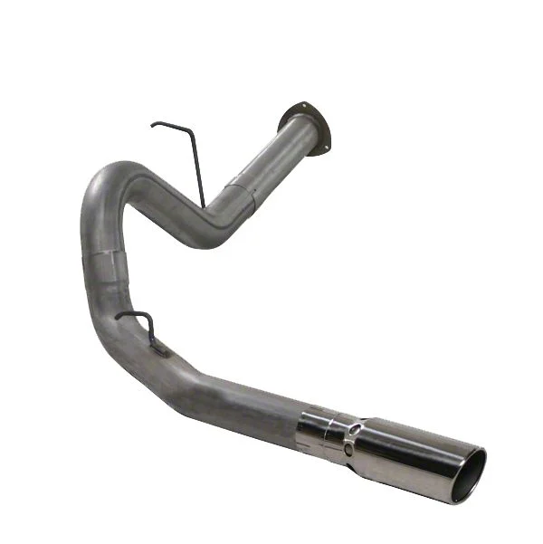 4-Inch Stainless Steel DPF-Back Single Exhaust System with Polished Tip; Side Exit (07-10 6.6L Duramax Silverado 2500 HD)