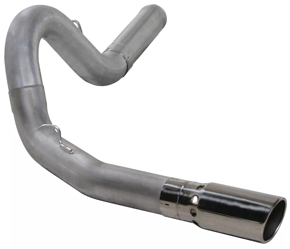 5-Inch Aluminized Steel DPF-Back Single Exhaust System with Polished Tip; Side Exit (11-14 6.6L Duramax Silverado 2500 HD)