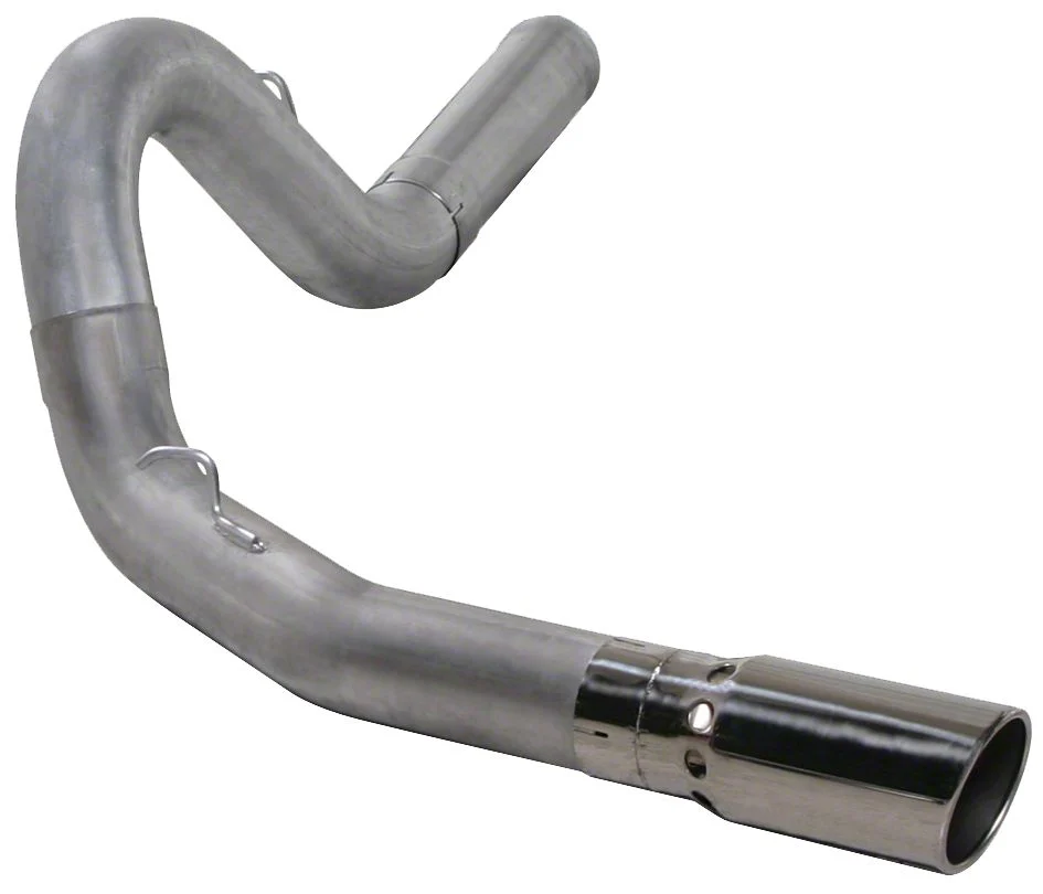 5-Inch Aluminized Steel DPF-Back Single Exhaust System with Polished Tip; Side Exit (11-14 6.6L Duramax Silverado 3500 HD)