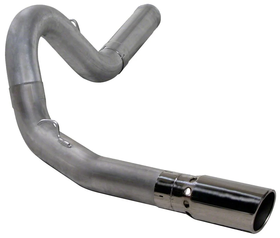 5-Inch Stainless Steel DPF-Back Single Exhaust System with Polished Tip; Side Exit (11-14 6.6L Duramax Silverado 3500 HD)