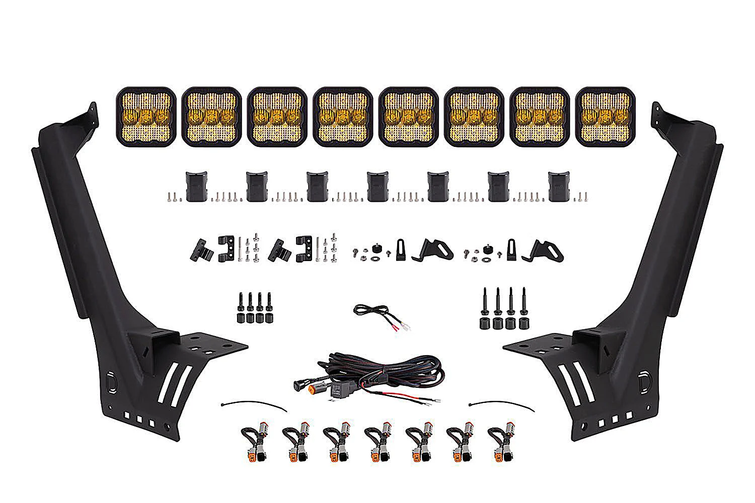 Diode Dynamics DD6822 SS5 Windshield Sport CrossLink Yellow Combo Lightbar Kit for 18-22 Jeep Wrangler JL