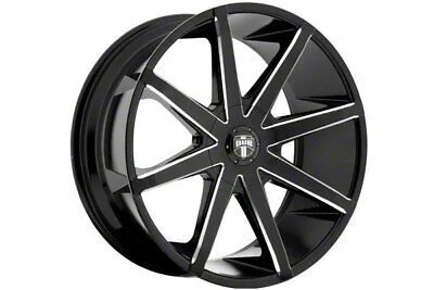 DUB Push Gloss Black Milled Wheel; 20x8.5; 10mm Offset (06-10 RWD Charger)
