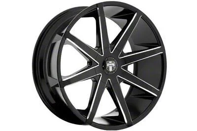 DUB Push Gloss Black Milled Wheel; 20x8.5; 10mm Offset (11-23 RWD Charger, Excluding Widebody)