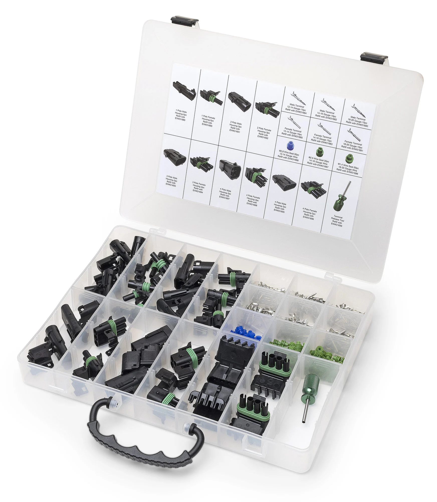 Eastwood 23476 209 Piece Crimp-Right Weather-Tight Wiring Connector Tech Tray