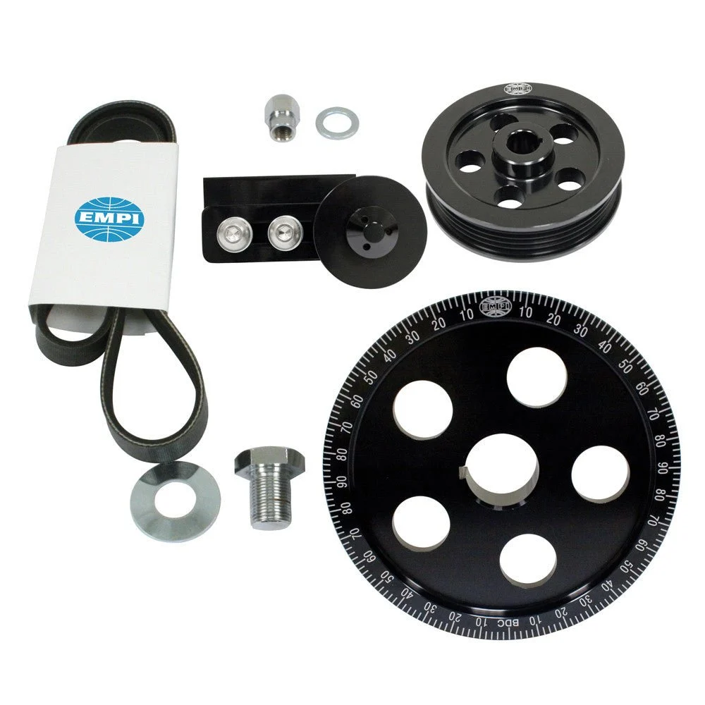 Empi 17-2911 Serpentine Belt Black Pulley System For Air-cooled Vw Engines