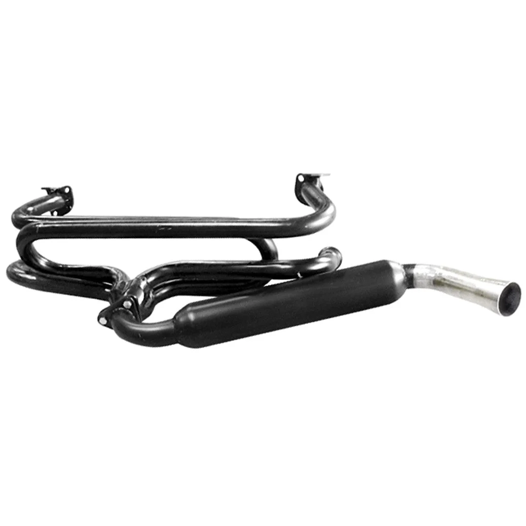 Empi 3641 Black 1-3/8" Single Glass Pack Exhaust System 1600cc Vw Bug/Ghia/Bus