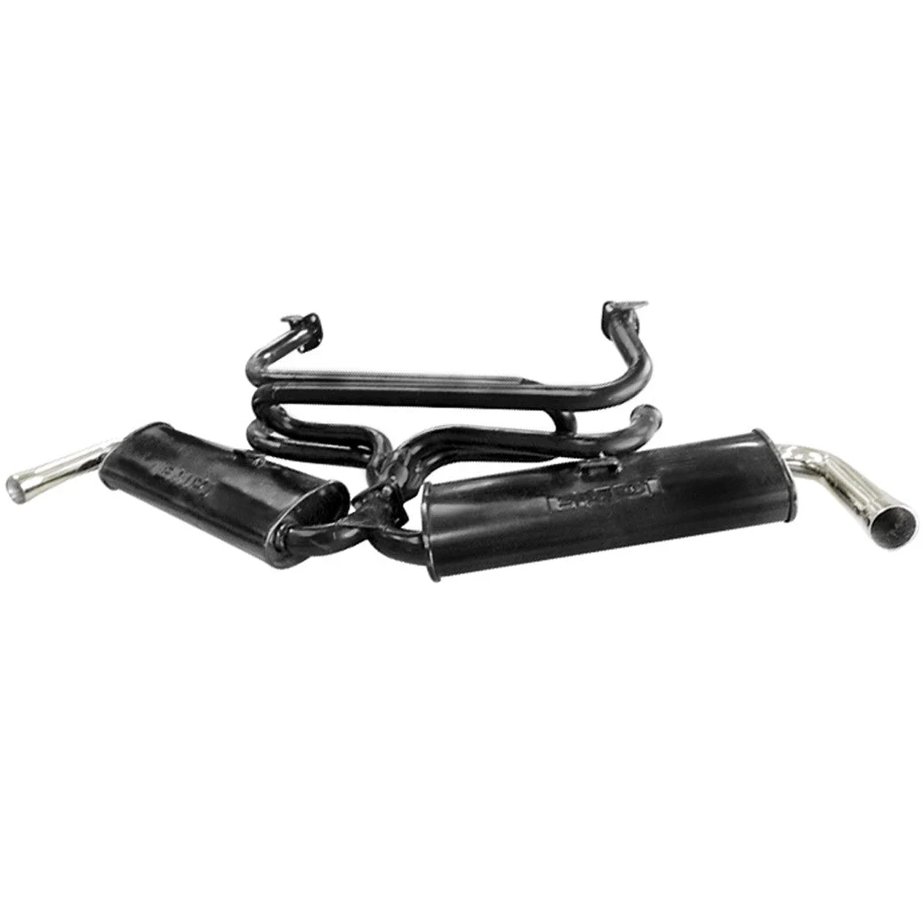 Empi 3648 Black 1-3/8" Dual Muffler Exhaust System 1600cc Vw Bug/Ghia