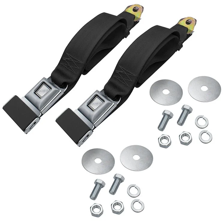 Empi 3844 Adjustable 2 Point Seat Belt / Lap Belt, Push Button Buckle, Pair