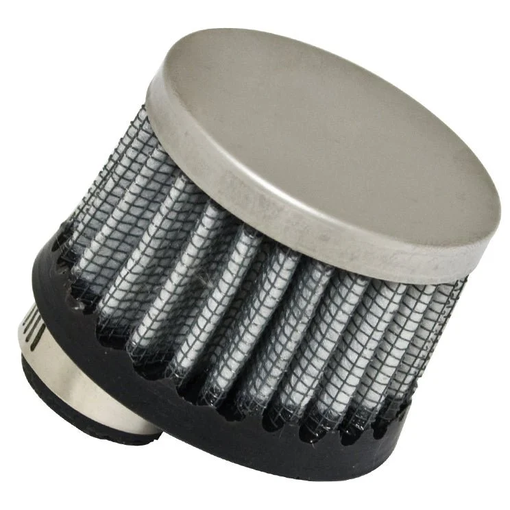Empi 9053 Chrome Gauze Mini Breather Filter Without Shield, Offset Hole, Each