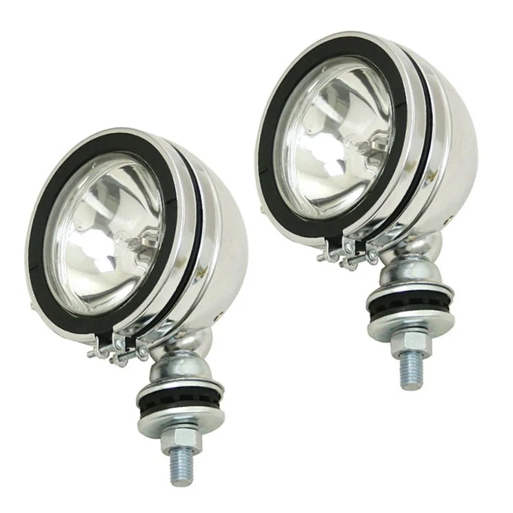 Empi 9309 Chrome 5" Round Off-Road Light W/Mounting Post - H3 100W, Pair