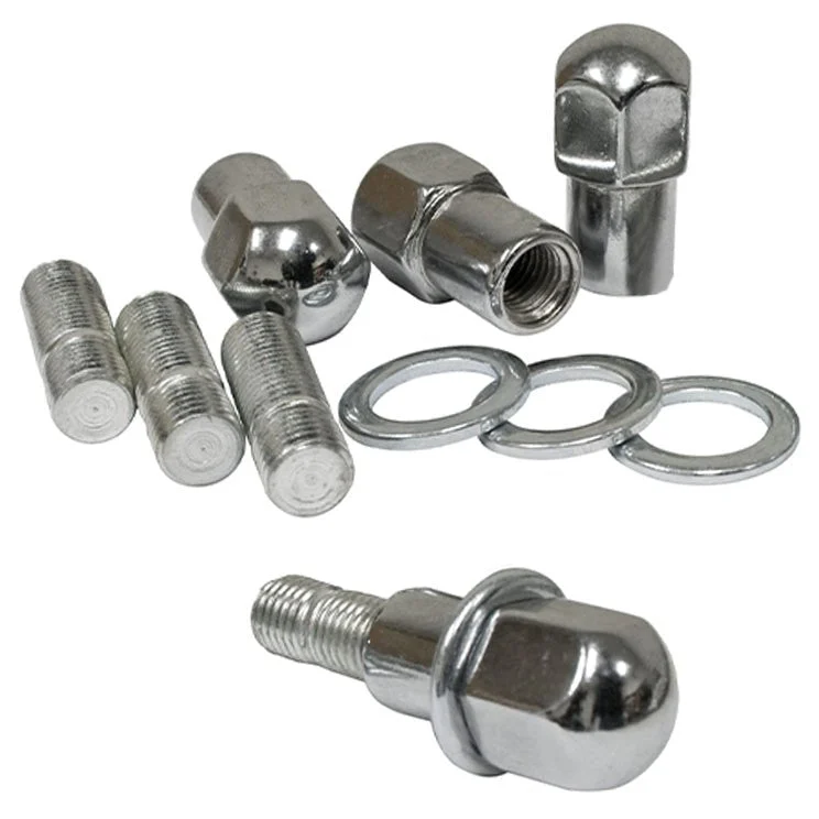 Empi 9511 Chrome Nut, Stud, Washer Kit, M14-1.5, (Mag Wheels) Set Of 4