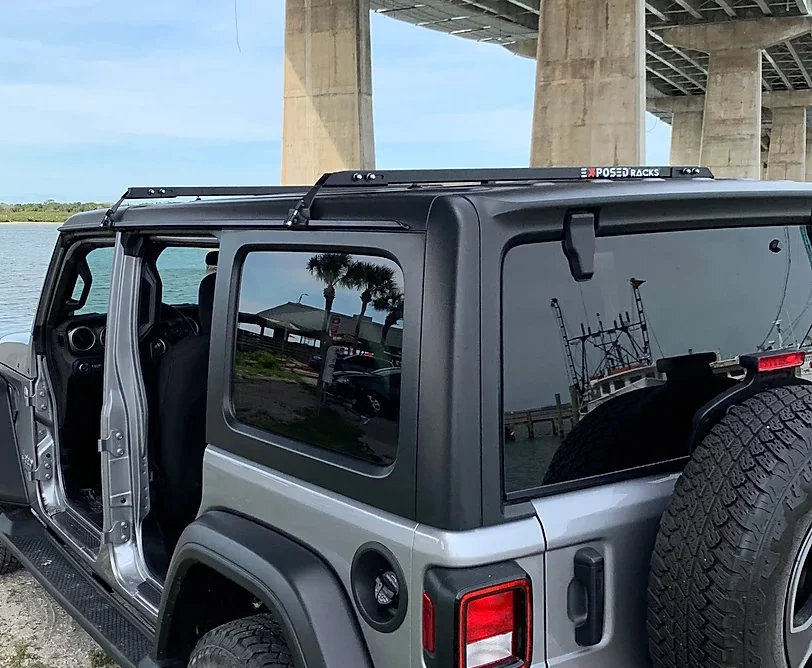 Exposed Racks 8-00-9655-BK Low Profile Hardtop Roof Rack Solid Black for 18-20 Jeep Wrangler JL