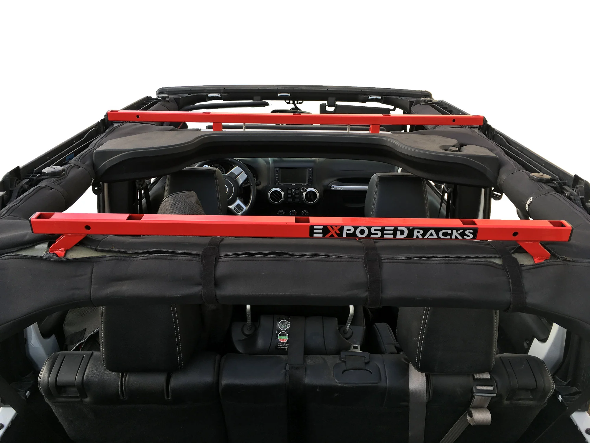 Exposed Racks  Under Soft Top Roof Rack for 07-18 Jeep Wrangler Unlimited JK 4-Door Solid Black for 07-18 Jeep Wrangler Unlimited JK 4-Door