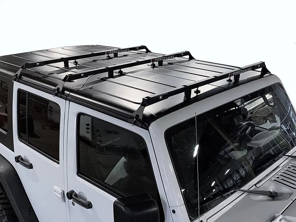 Exposed Racks  Hardtop Tent Roof Rack for 07-18 Jeep Wrangler Unlimited JK 4-Door Solid Black for 07-18 Jeep Wrangler Unlimited JK 4-Door