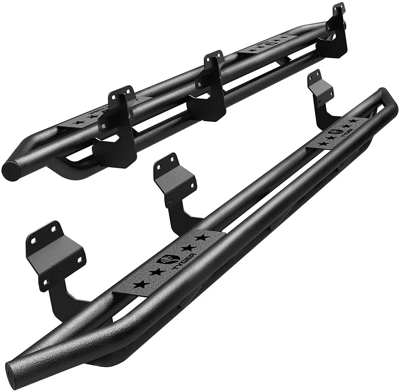 Star Armor Side Step Bars; Textured Black (15-26 F-150 SuperCrew)
