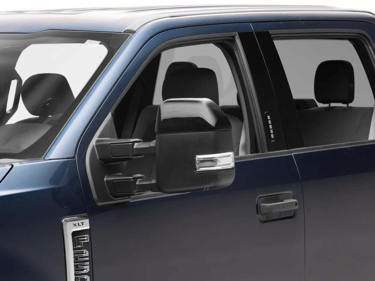 Chrome Delete Mirror Covers; Gloss Black (17-26 F-250 Super Duty)