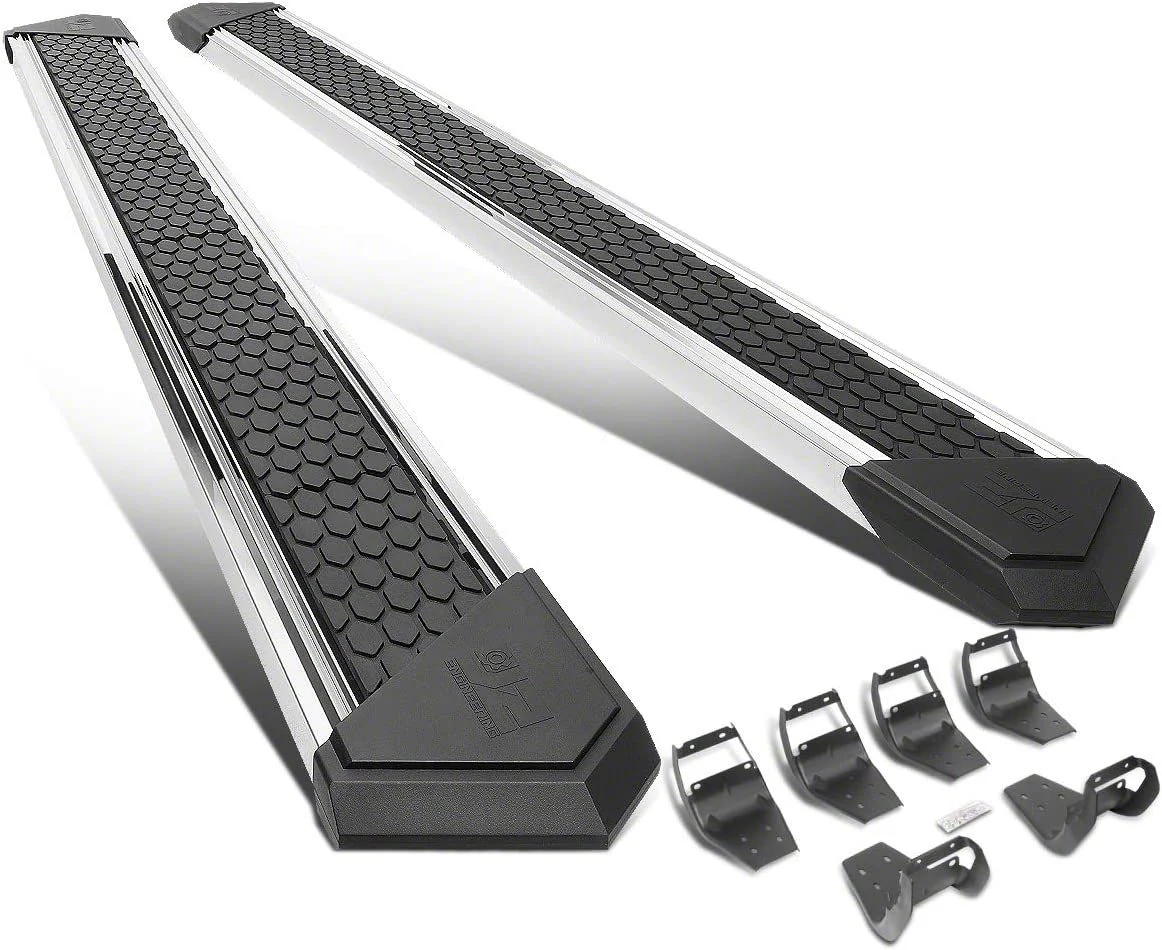 8-Inch Flat Step Bar Running Boards; Chrome (17-26 F-350 Super Duty SuperCab)