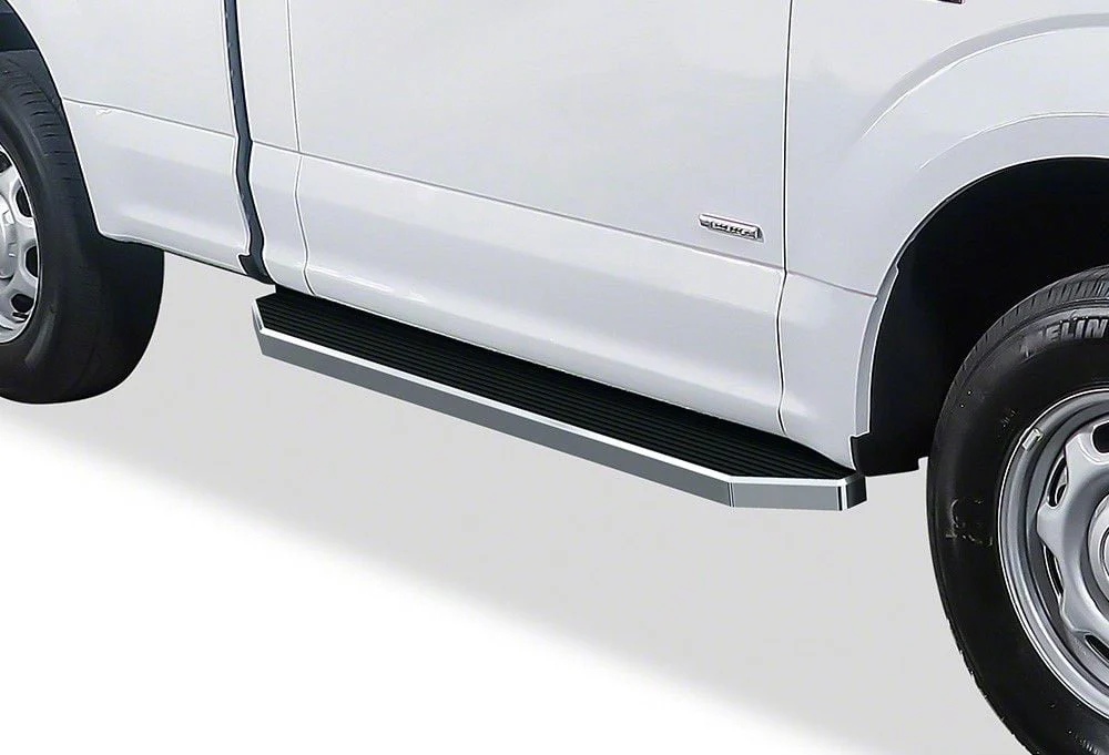 H-Style Running Boards; Polished (17-26 F-350 Super Duty Regular Cab)