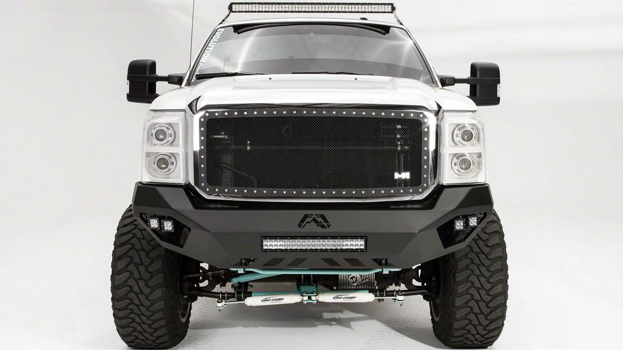Fab Fours Vengeance Front Bumper with No Guard; Matte Black (11-16 F-250 Super Duty)