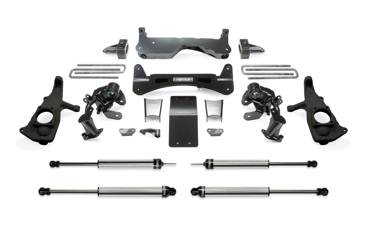 Fabtech 6-Inch Raised Torsion Suspension Lift Kit with Dirt Logic Shocks (11-19 Sierra 3500 HD Extended/Double Cab, Crew Cab)