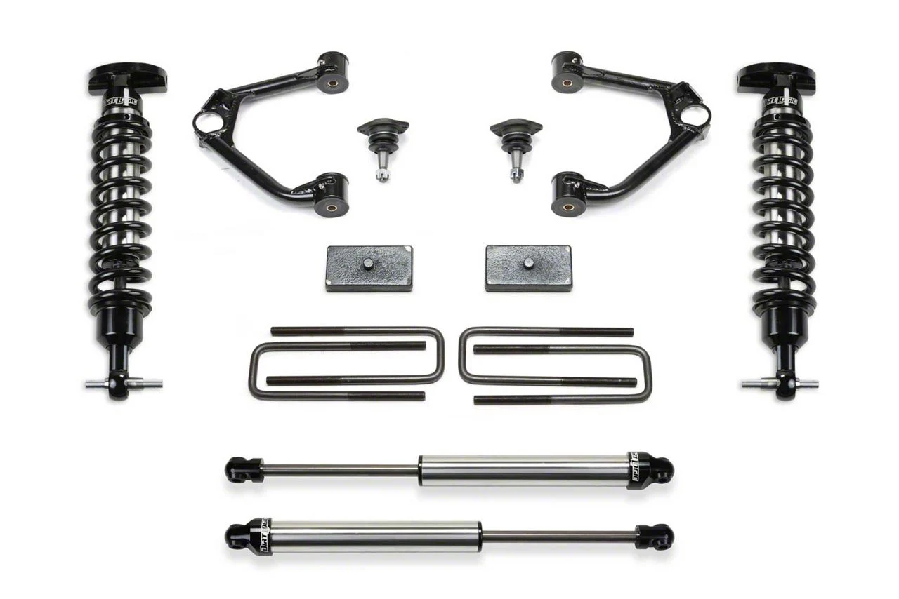 Fabtech 1.50-Inch Ball Joint Upper Control Arm Lift Kit with Dirt Logic Coil-Overs and Dirt Logic Shocks (22-24 2.7L Silverado 1500 Trail Boss)