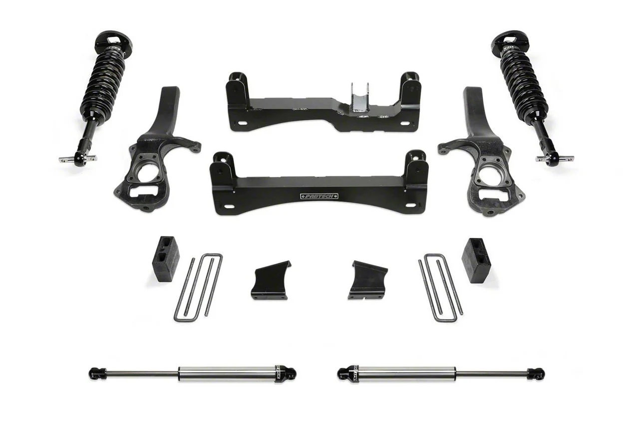 Fabtech 6-Inch Performance Suspension Lift Kit with Dirt Logic Coil-Overs and Dirt Logic Shocks (22-24 2.7L Silverado 1500 Double Cab, Crew Cab, Excluding Trail Boss)