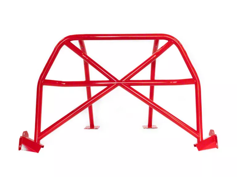 Fathouse Performance 4-Point Bolt-In Roll Bar; Red (15-23 Mustang Fastback)