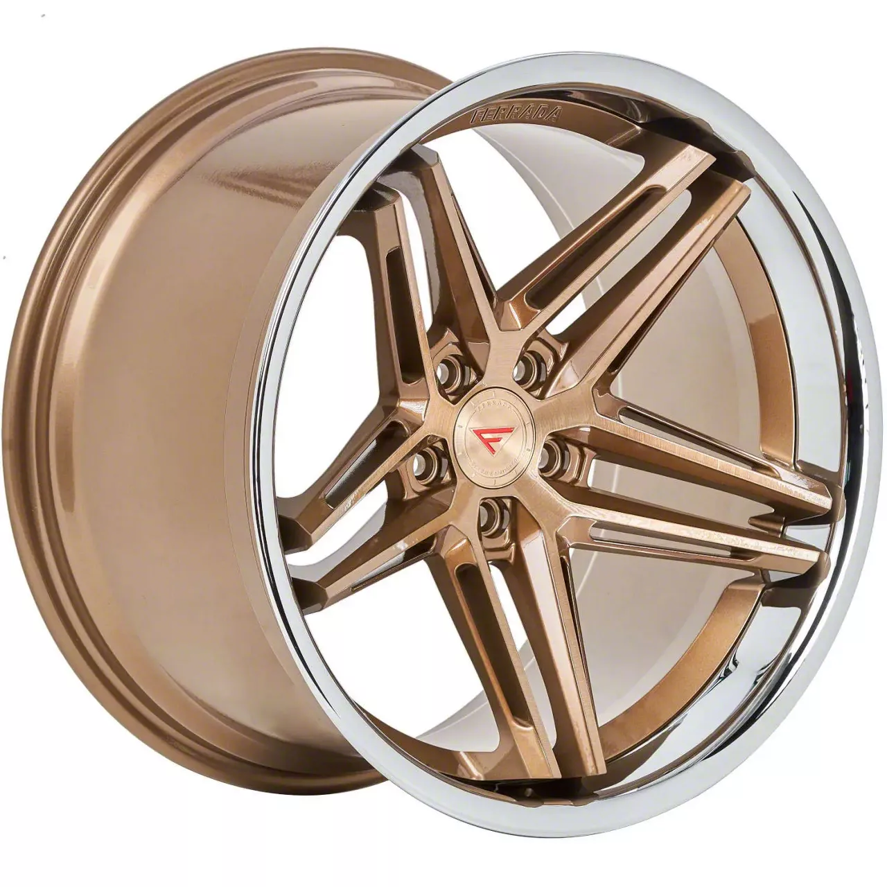 Ferrada Wheels CM1 Brushed Cobre with Chrome Lip Wheel; 20x9; 25mm Offset (05-09 Mustang)