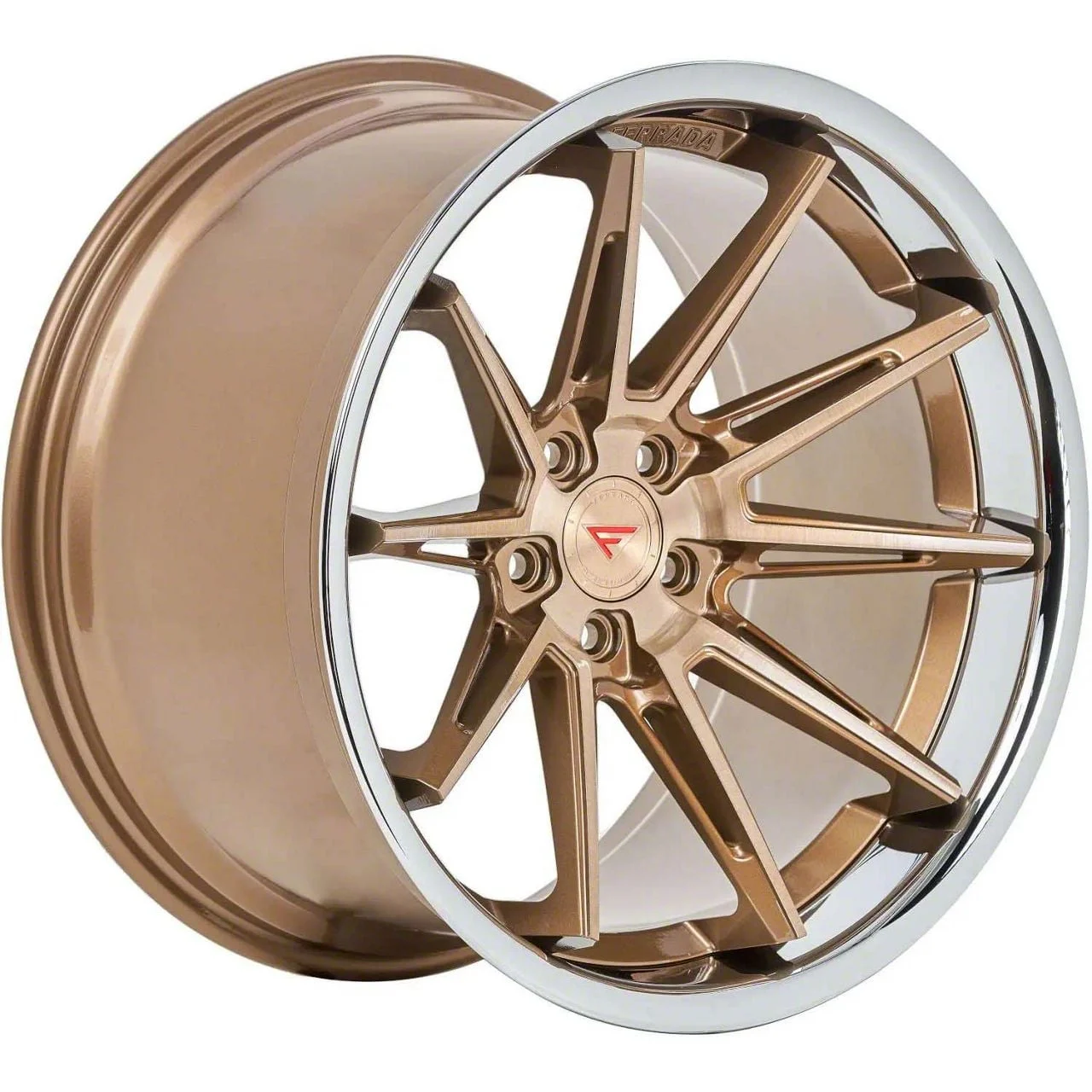 Ferrada Wheels CM2 Brushed Cobre with Chrome Lip Wheel; Rear Only; 20x10.5; 40mm Offset (05-09 Mustang)