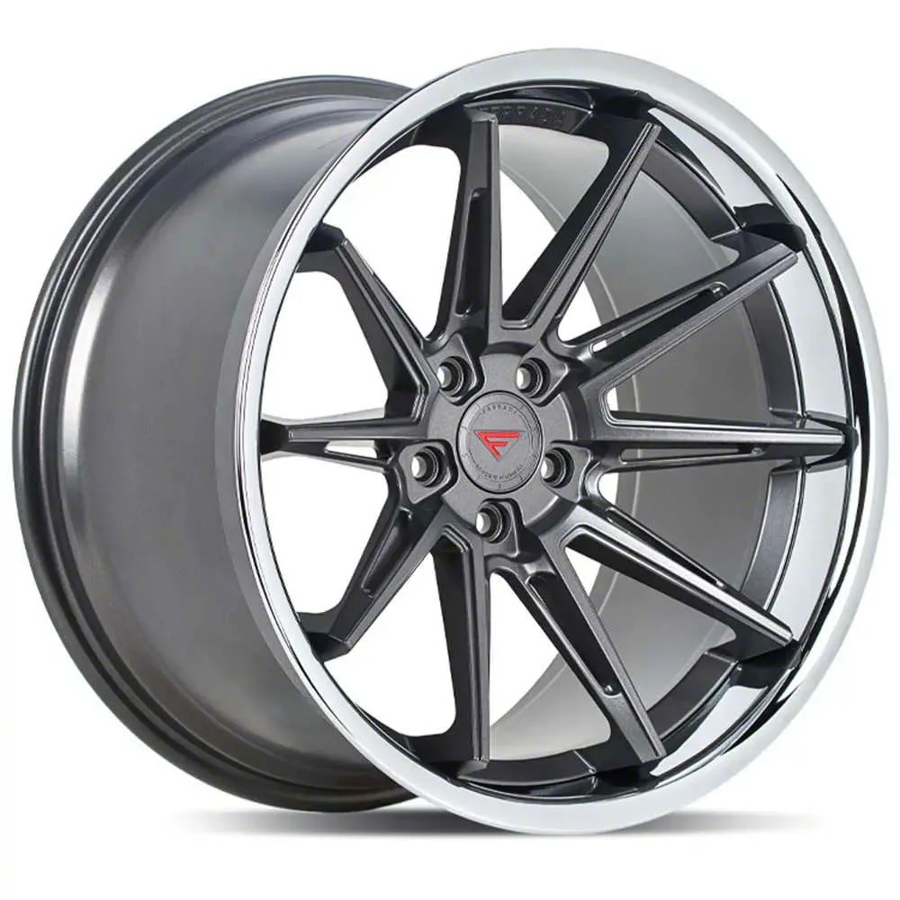 Ferrada Wheels CM2 Matte Graphite with Chrome Lip Wheel; 20x8.5; 35mm Offset (05-09 Mustang)