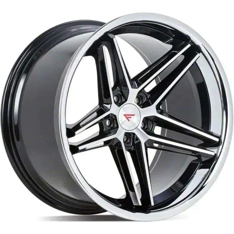 Ferrada Wheels CM1 Machine Black with Chrome Lip Wheel; 22x9.5; 12mm Offset (06-10 RWD Charger)