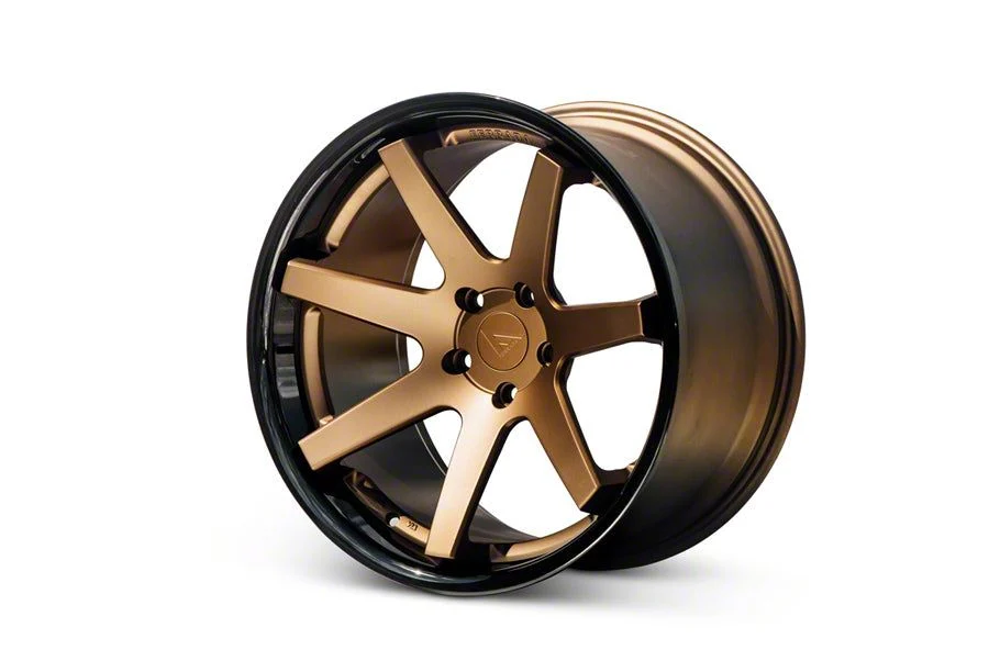 Ferrada Wheels FR1 Matte Bronze with Gloss Black Lip Wheel; Rear Only; 20x10.5; 38mm Offset (21-26 Mustang Mach-E)