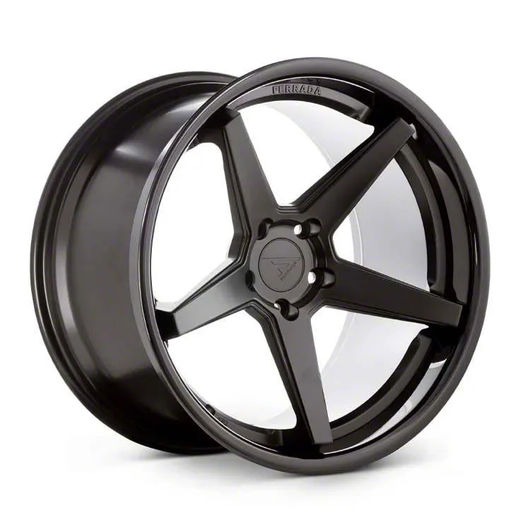 Ferrada Wheels FR3 Matte Black with Gloss Black Lip Wheel; 22x9; 40mm Offset (21-26 Mustang Mach-E)