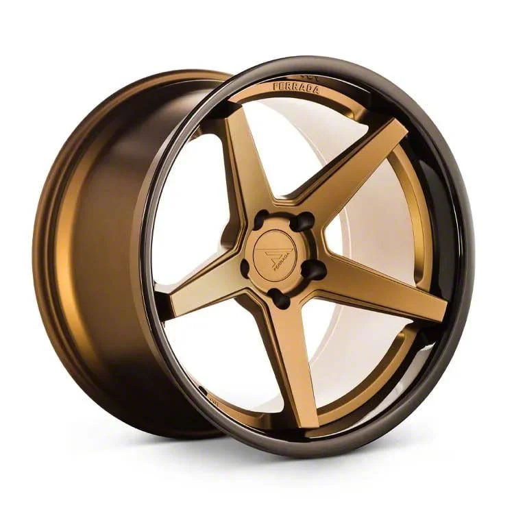 Ferrada Wheels FR3 Matte Bronze with Gloss Black Lip Wheel; 22x9; 40mm Offset (21-26 Mustang Mach-E)
